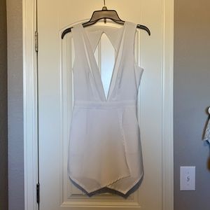 Open back white romper